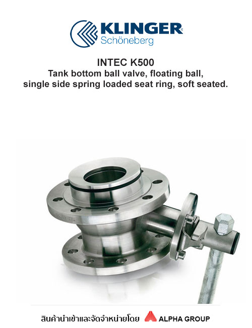 Klinger Schoneberg – INTEC K500 Tank Bottom Ball Valve 2 Pcs
